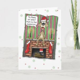 Pour Fêtes Annuelles Cartes de Noël drôles : Chien de garde en service