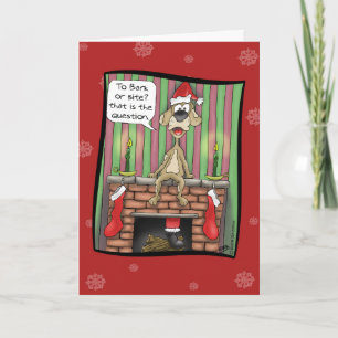 Pour Fêtes Annuelles Cartes de Noël drôles : Chien de garde en service