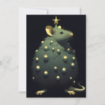 Cartes de Noël drôles de rat