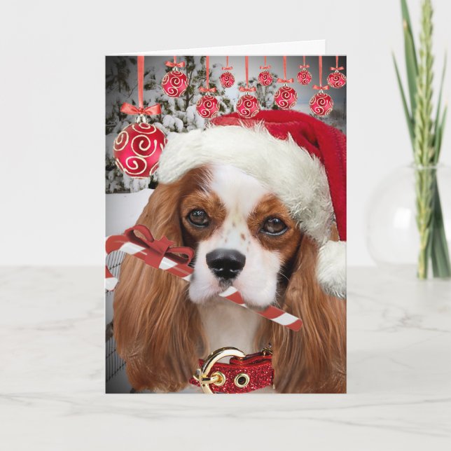 Pour Fêtes Annuelles Cartes de Noël Joyeuses du roi Charles Cavalier (Devant)