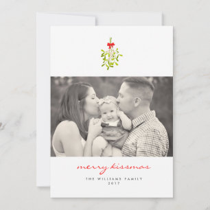 Pour Fêtes Annuelles Cartes de Noël Merry Kissmas Mistletoe