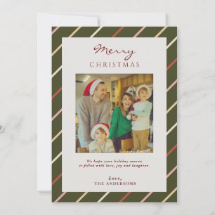 Pour Fêtes Annuelles Cartes de Noël modernes colorées rayées
