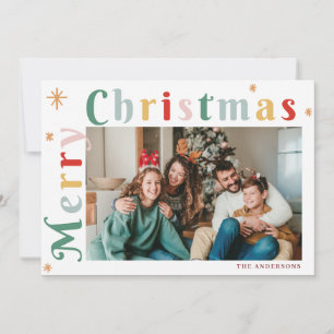 Pour Fêtes Annuelles Cartes de Noël modernes colorées rayées