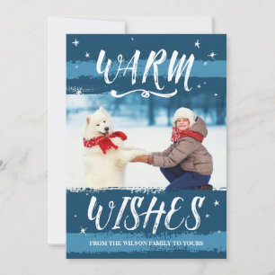 Pour Fêtes Annuelles Cartes de Noël personnalisées Chaleurs Bleu