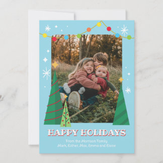 Pour Fêtes Annuelles Cartes de Noël photo rétro colorées