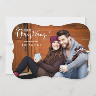 Pour Fêtes Annuelles Cartes de Noël plates de pleine photo de Joyeux