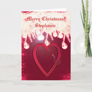 Pour Fêtes Annuelles Cartes de Noël rouges personnalisées