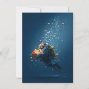 Pour Fêtes Annuelles Cartes de Noël Scuba Santa