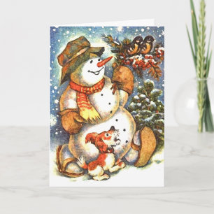 Pour Fêtes Annuelles Cartes de Noël Snowman