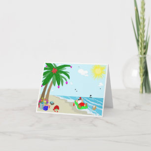 Pour Fêtes Annuelles Cartes de note hawaïennes de Noël de Père Noël