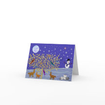 Cartes de nuit neige et neige