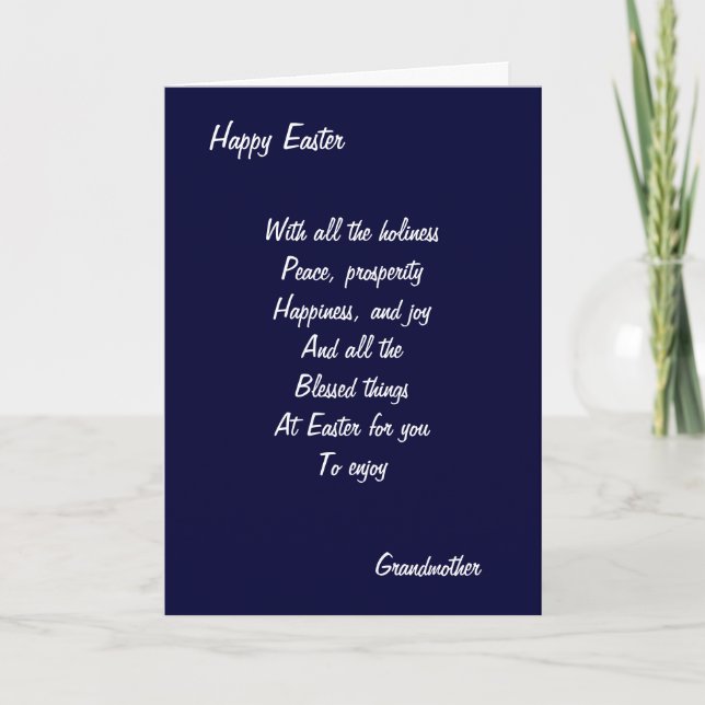 Pour Fêtes Annuelles Cartes de pâques de grand-mère (Devant)
