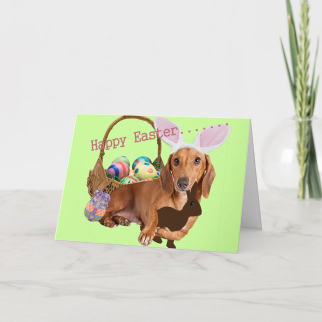 Pour Fêtes Annuelles Cartes de Pâques de teckel (Devant)