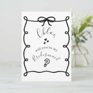 Pour Fêtes Annuelles Cartes de Proposition de Demoiselle d'Honneur Dess