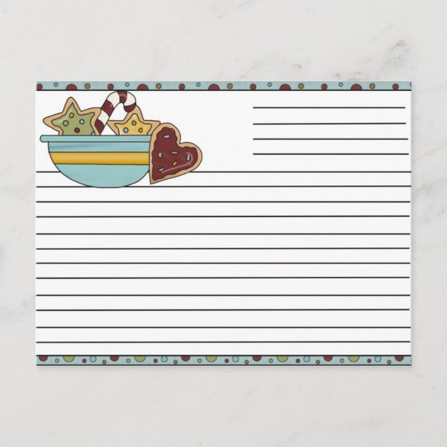 Pour Fêtes Annuelles Cartes de recettes de Noël (Devant)