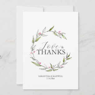 Pour Fêtes Annuelles Cartes de remerciement de mariage Dessin botanique