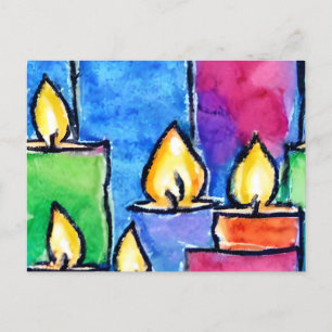 Pour Fêtes Annuelles Cartes de vacances aux chandelles colorées