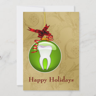 Pour Fêtes Annuelles Cartes de vacances de dentiste vertes