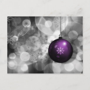 Pour Fêtes Annuelles cartes de vacances ornement festif argent violet