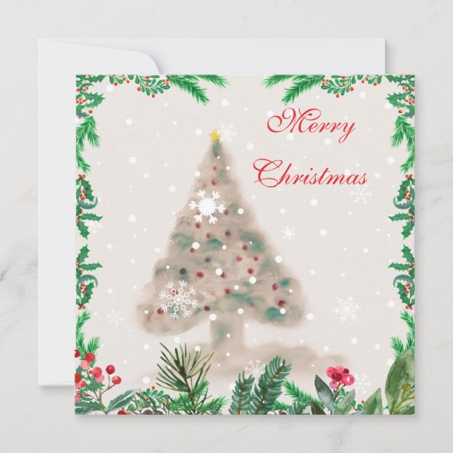 Pour Fêtes Annuelles Cartes de vacances plates  (Devant)