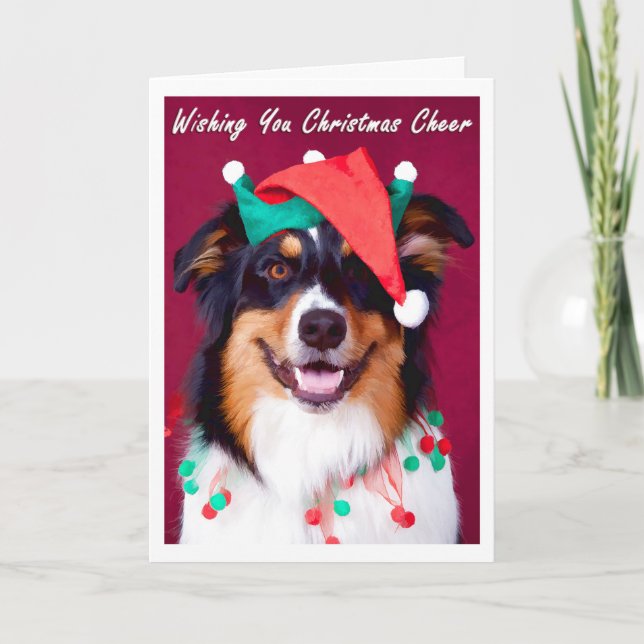 Pour Fêtes Annuelles Cartes de voeux australiennes de Noël de berger (Devant)
