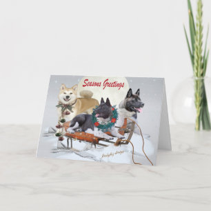 Pour Fêtes Annuelles Cartes de voeux de la saison d'Akita