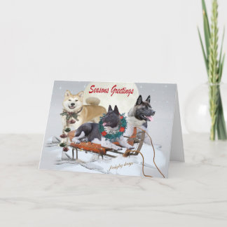 Pour Fêtes Annuelles Cartes de voeux de la saison d'Akita
