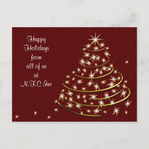 Pour Fêtes Annuelles Cartes de voeux de Noël d'entreprise Red Gold