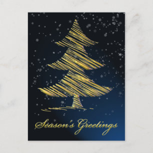 Pour Fêtes Annuelles Cartes de vœux de Noël élégantes et bleues festive