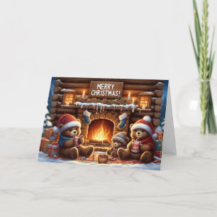 Pour Fêtes Annuelles Cartes de voeux de Noël Ours.
