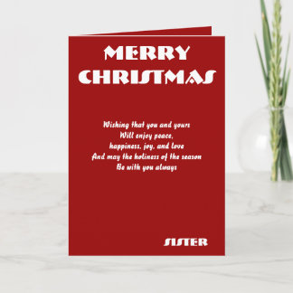 Pour Fêtes Annuelles Cartes de voeux de Noël Soeur