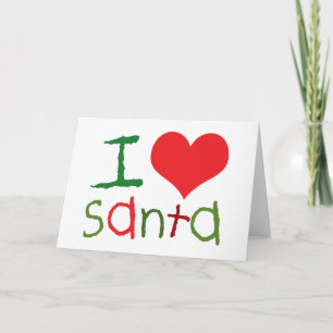 Pour Fêtes Annuelles Cartes de voeux de Père Noël d'amour des enfants I