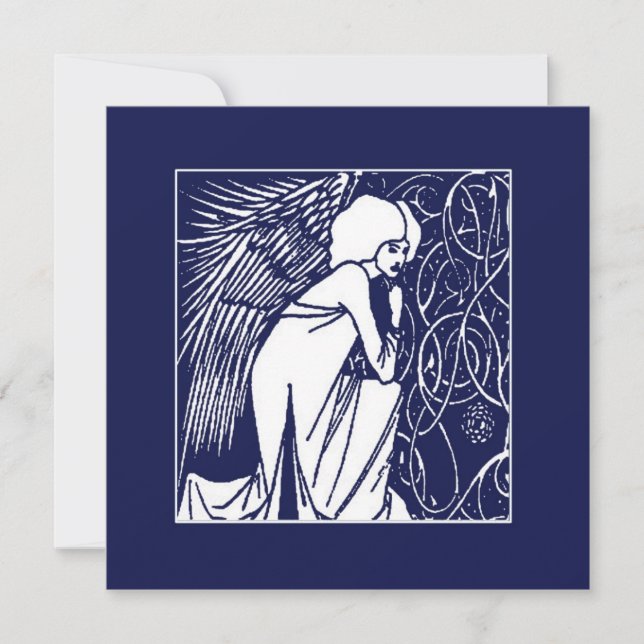 Pour Fêtes Annuelles Cartes de vœux de vacances Beardsley Nouveau Ange (Devant)