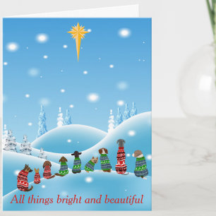 Pour Fêtes Annuelles Cartes de vœux de vacances Chiens Religieux Star T