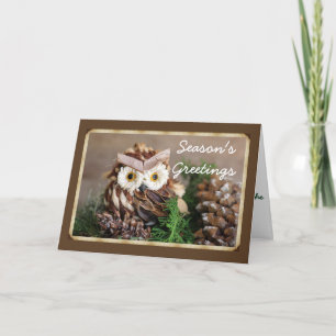 Pour Fêtes Annuelles Cartes de vœux de vacances de hibou avec enveloppe