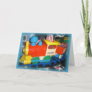 Pour Fêtes Annuelles Cartes de voeux des trains de jouets de Noël