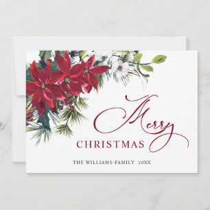 Pour Fêtes Annuelles Cartes de vœux élégantes Poinsettia Noël Gui