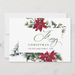 Pour Fêtes Annuelles Cartes de vœux élégantes Poinsettia Noël Gui