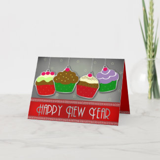 Pour Fêtes Annuelles Cartes de vœux Ornement Gâteaux Nouvel An