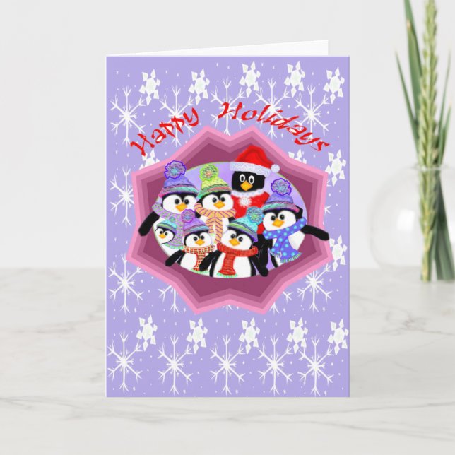 Pour Fêtes Annuelles Cartes de voeux pingouins (Devant)