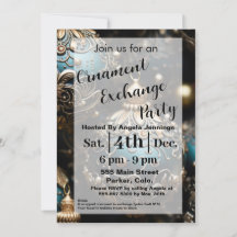 Cartes d'invitation de la fête de Noël bleu