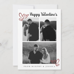 Pour Fêtes Annuelles Cartes élégantes rouges cœurs Bonne Saint-Valentin