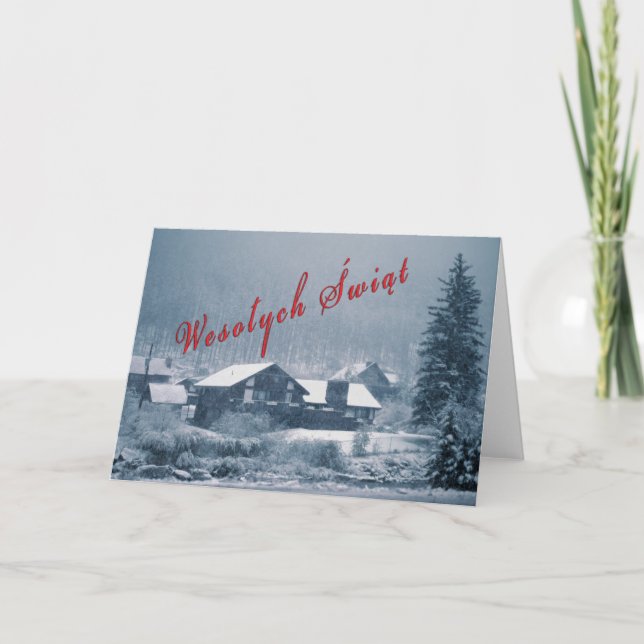 Pour Fêtes Annuelles Cartes en baisse de neige de Wesolych Swiat (Devant)