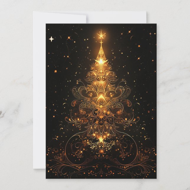 Pour Fêtes Annuelles Cartes Gold Abstrait Christmas Tree (Devant)