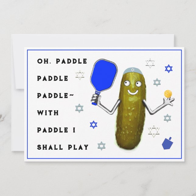 Pour Fêtes Annuelles Cartes Hanoukka Pickleball (Devant)