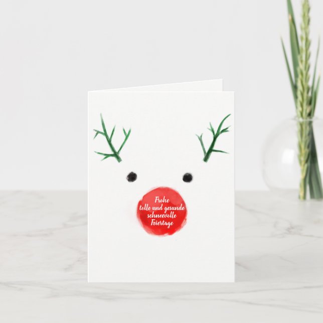 Pour Fêtes Annuelles Cartes minimales de Dognose de Noël (Devant)