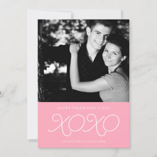 Pour Fêtes Annuelles Cartes photos de la Saint Valentin rose XOXO