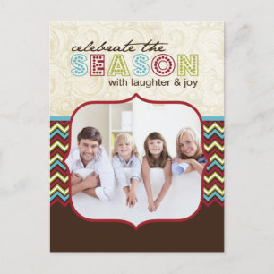 Pour Fêtes Annuelles Cartes photos de Noël Chevron