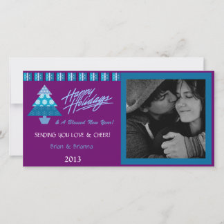 Pour Fêtes Annuelles Cartes photos de Noël d'Arbre-Plomb des vacances