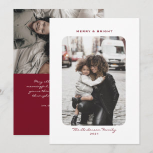 Pour Fêtes Annuelles Cartes photos de vacances de Noël simples et propr